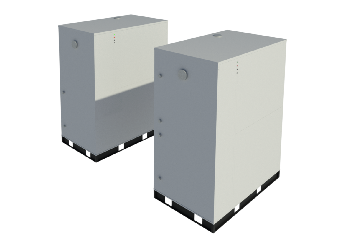 Revit render of a standard and a HC heat pump from SHARC Energy.