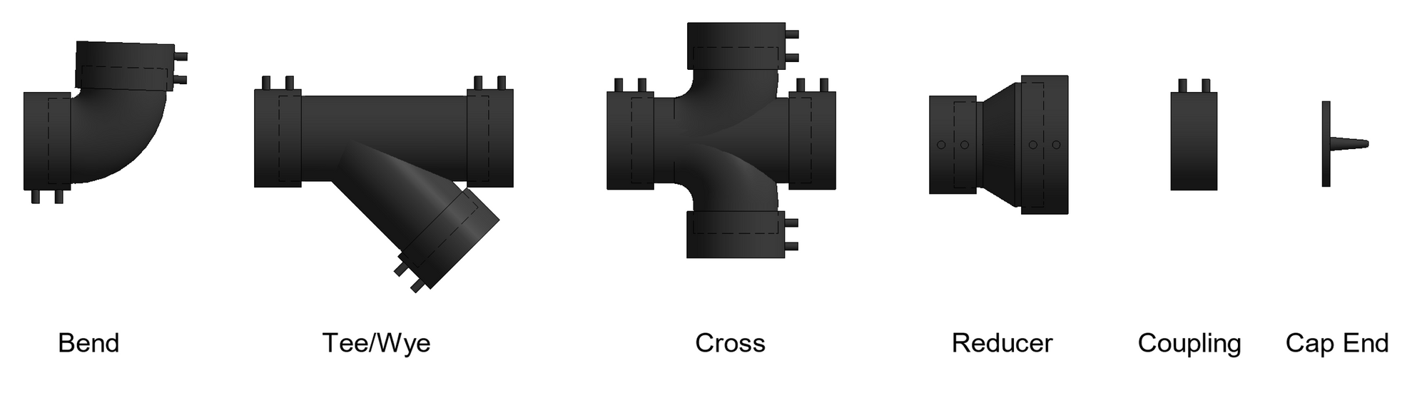 Image showing pipe fittings available in the routing preference.