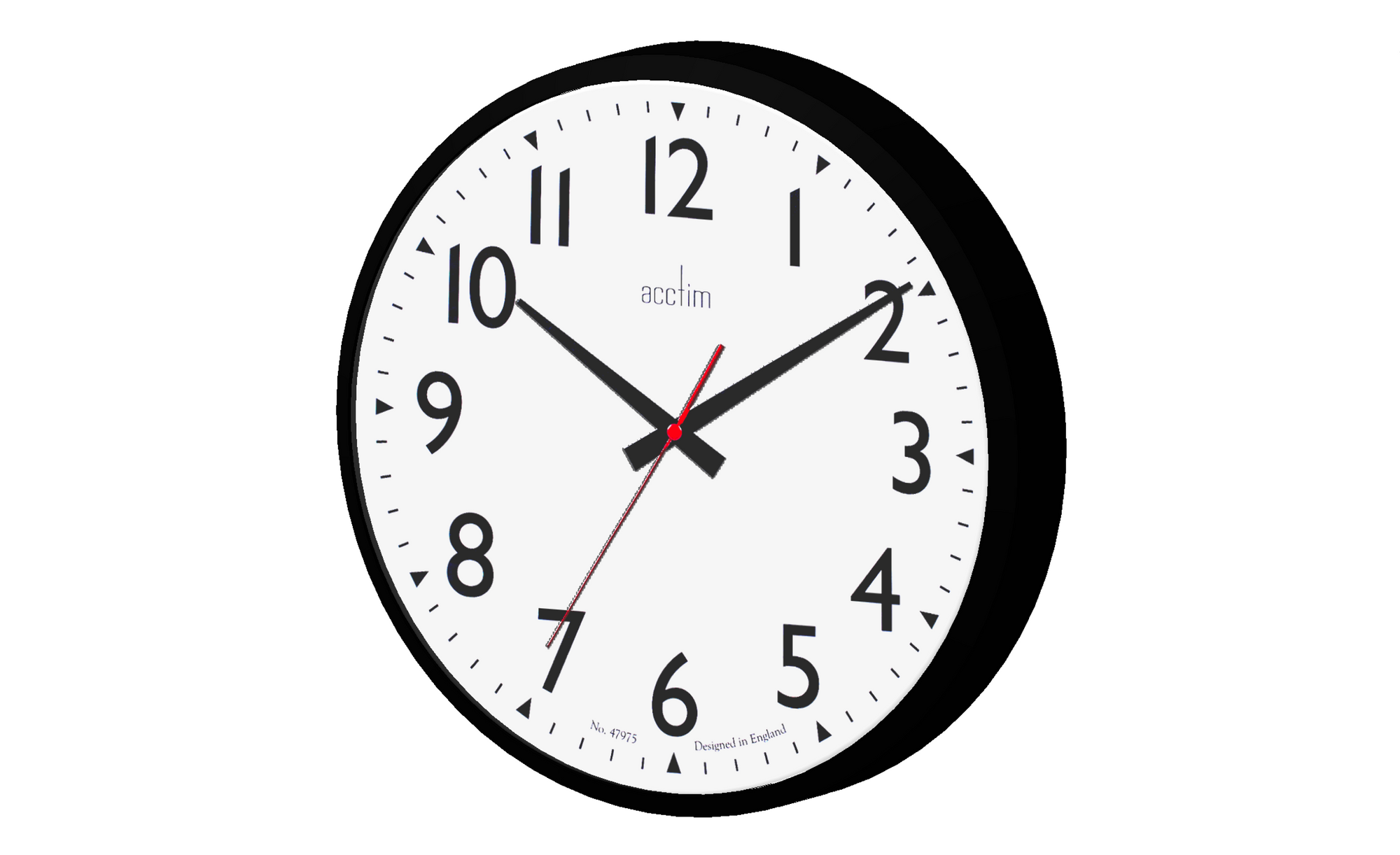 3D image showing analogue wall mounted clock.