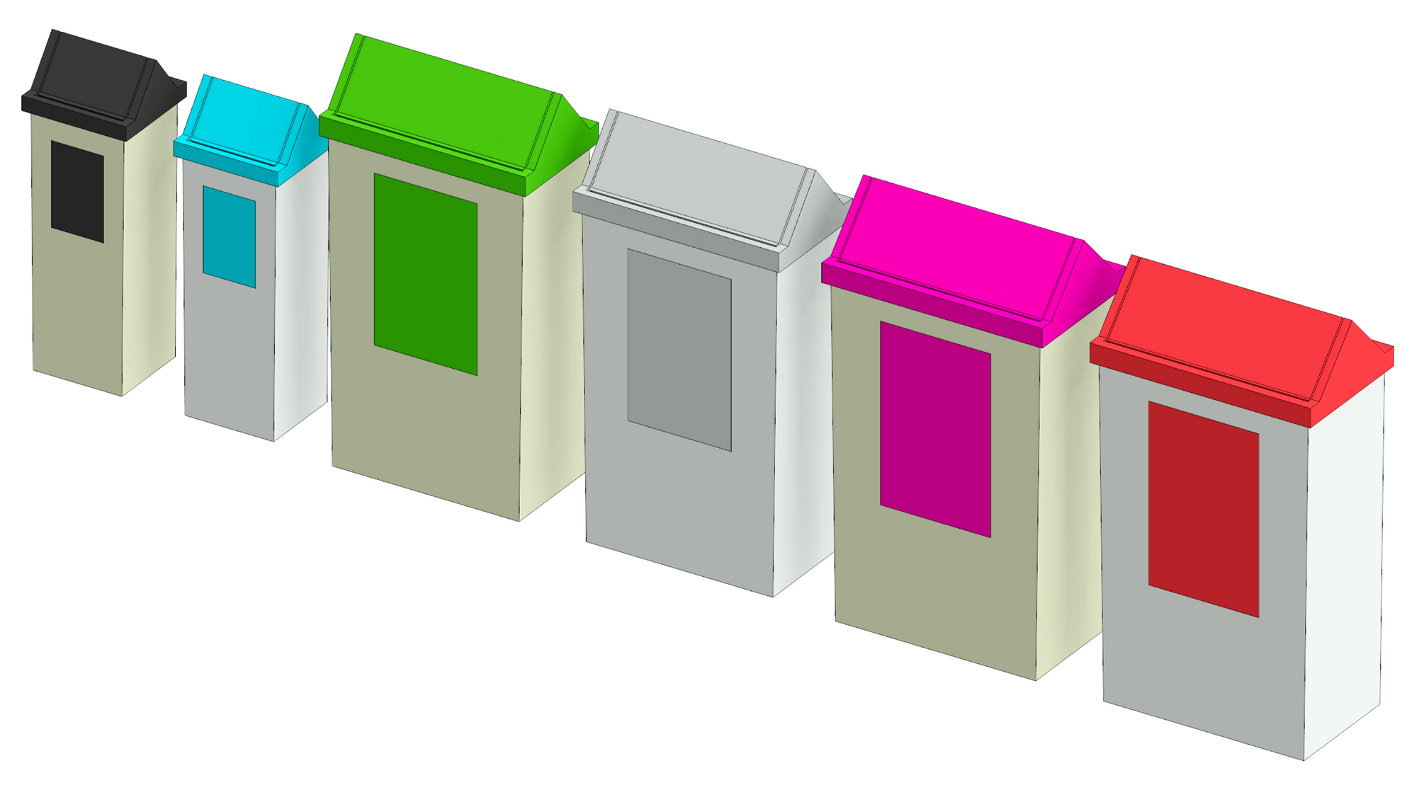 Revit family of swing bins from Bin Shop.