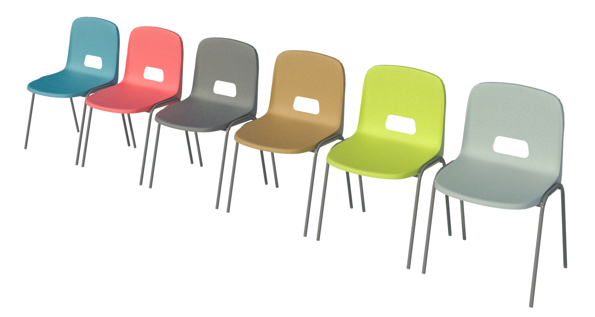 Revit family of plastic cafeteria chairs from Direct2U.