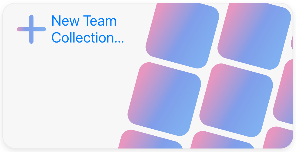 Create new team collection button.