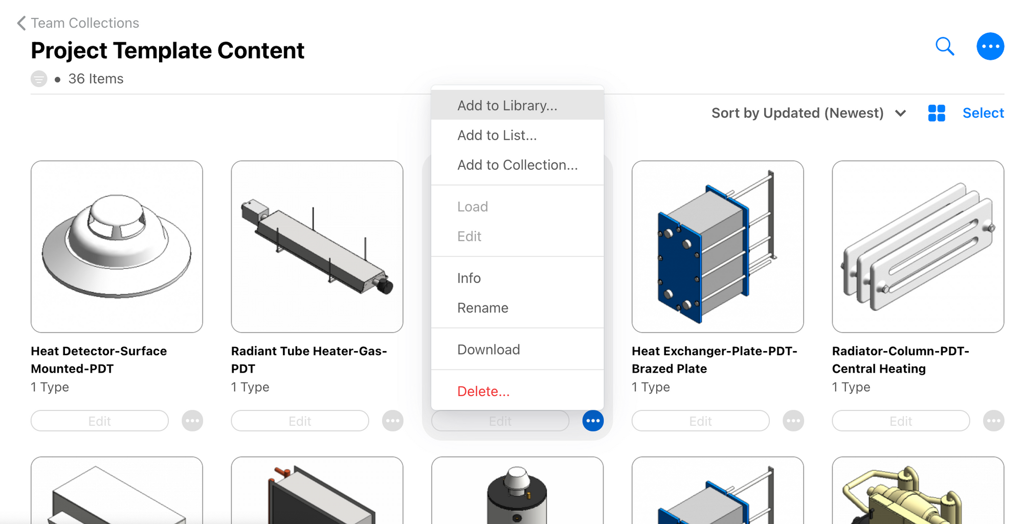 Collection content page showing option to add content to library.