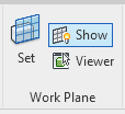 "Show" active work plane command in the Revit ribbon.