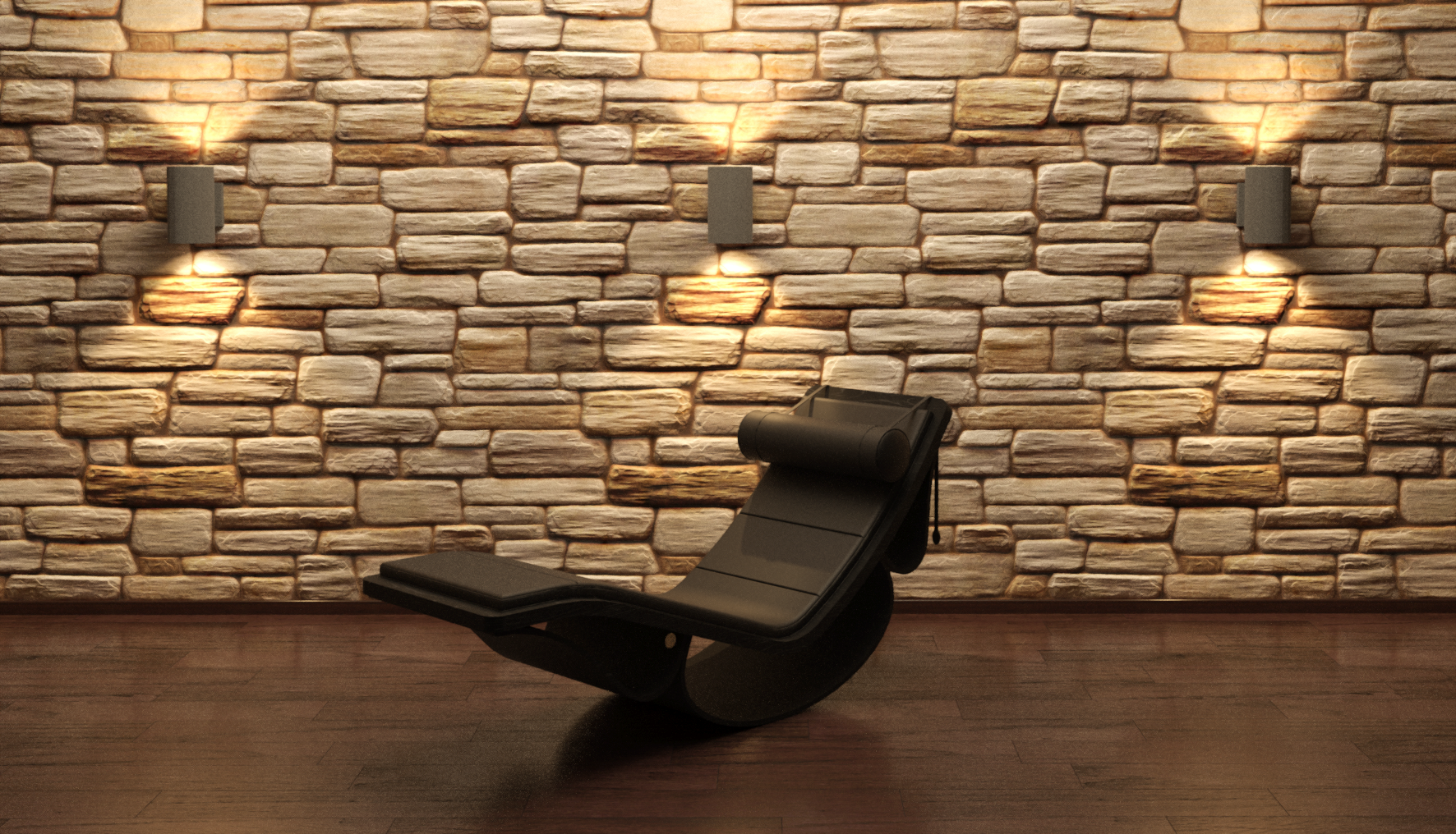 Revit render showing the Rio chaise lounge rocking chair.