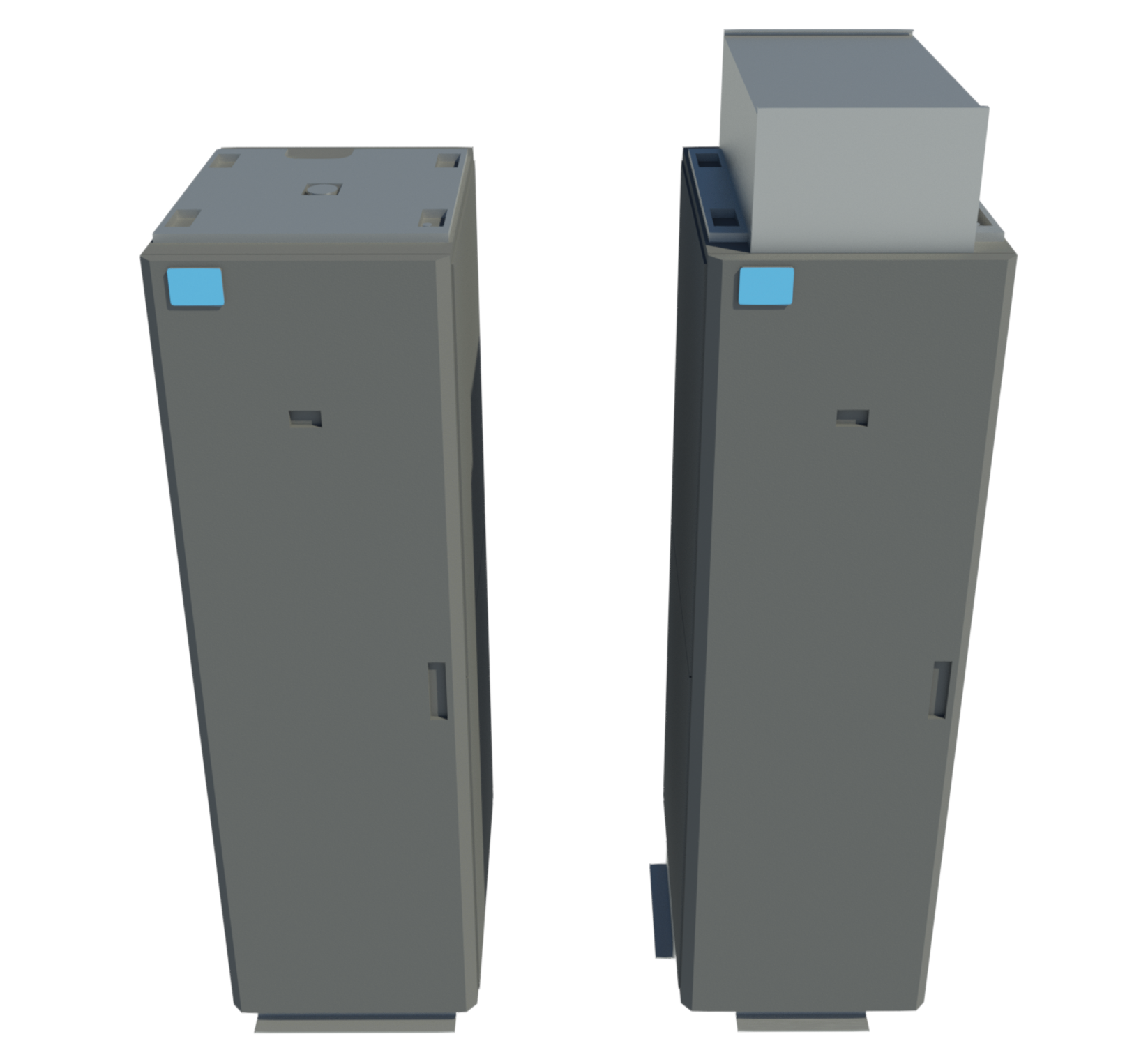 Revit render showing Vertiv HPL battery cabinets.