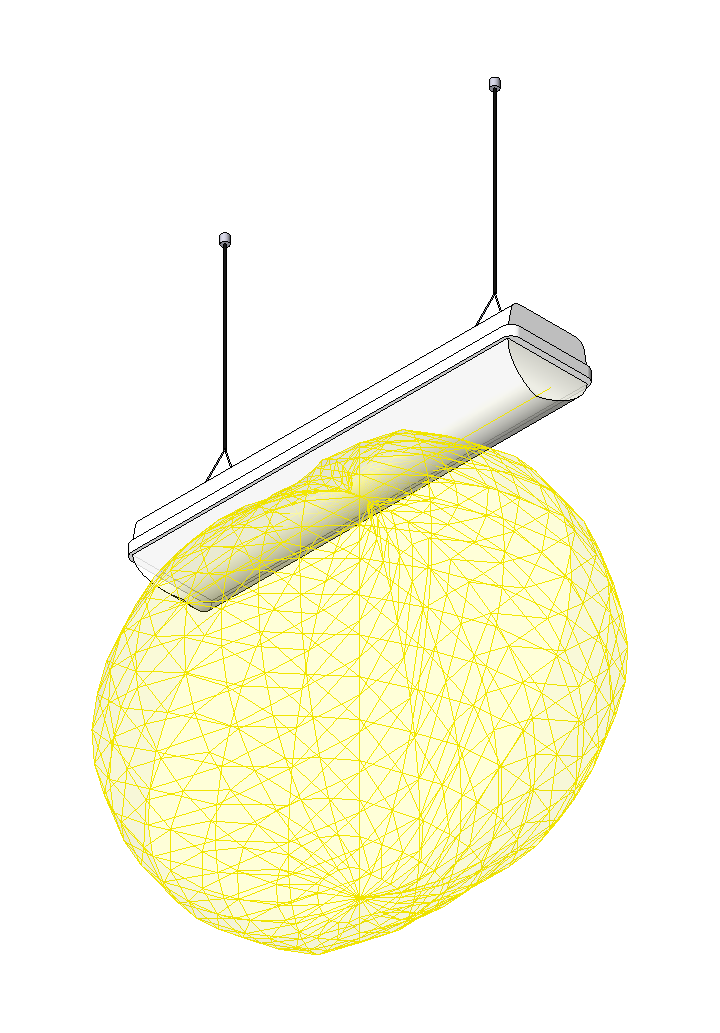 Lighting Fixture Revit family with the Light Source displayed using an IES Photometric Web File.
