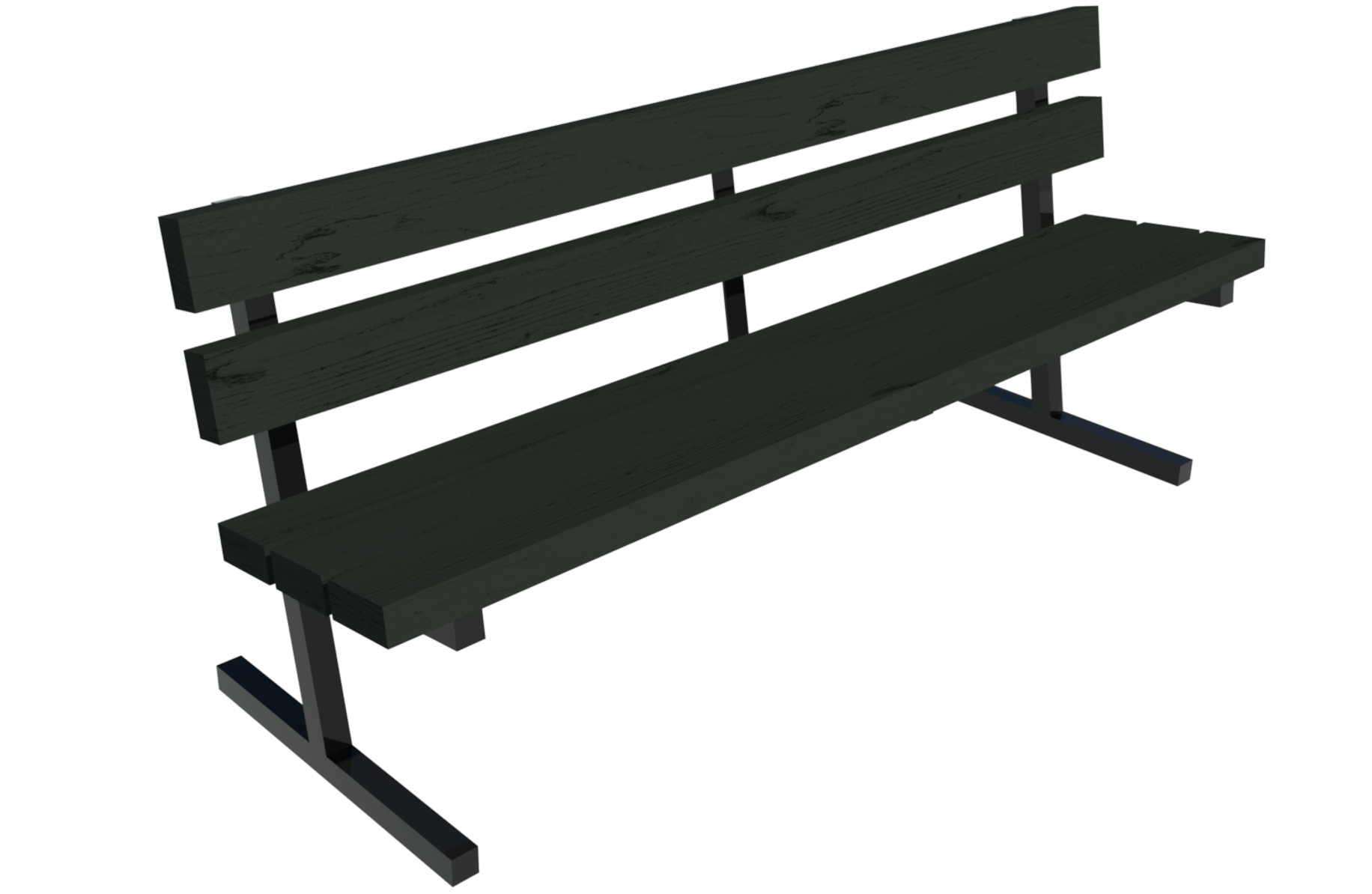 Revit render showing recycled plastic bench.