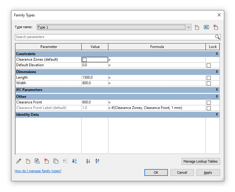 Clearance zone yes/no parameter can be used to drive the geometry dimensions.