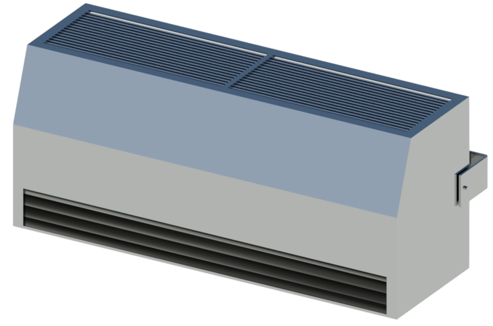 Revit ray trace showing our louver material created using Revit's standard library.