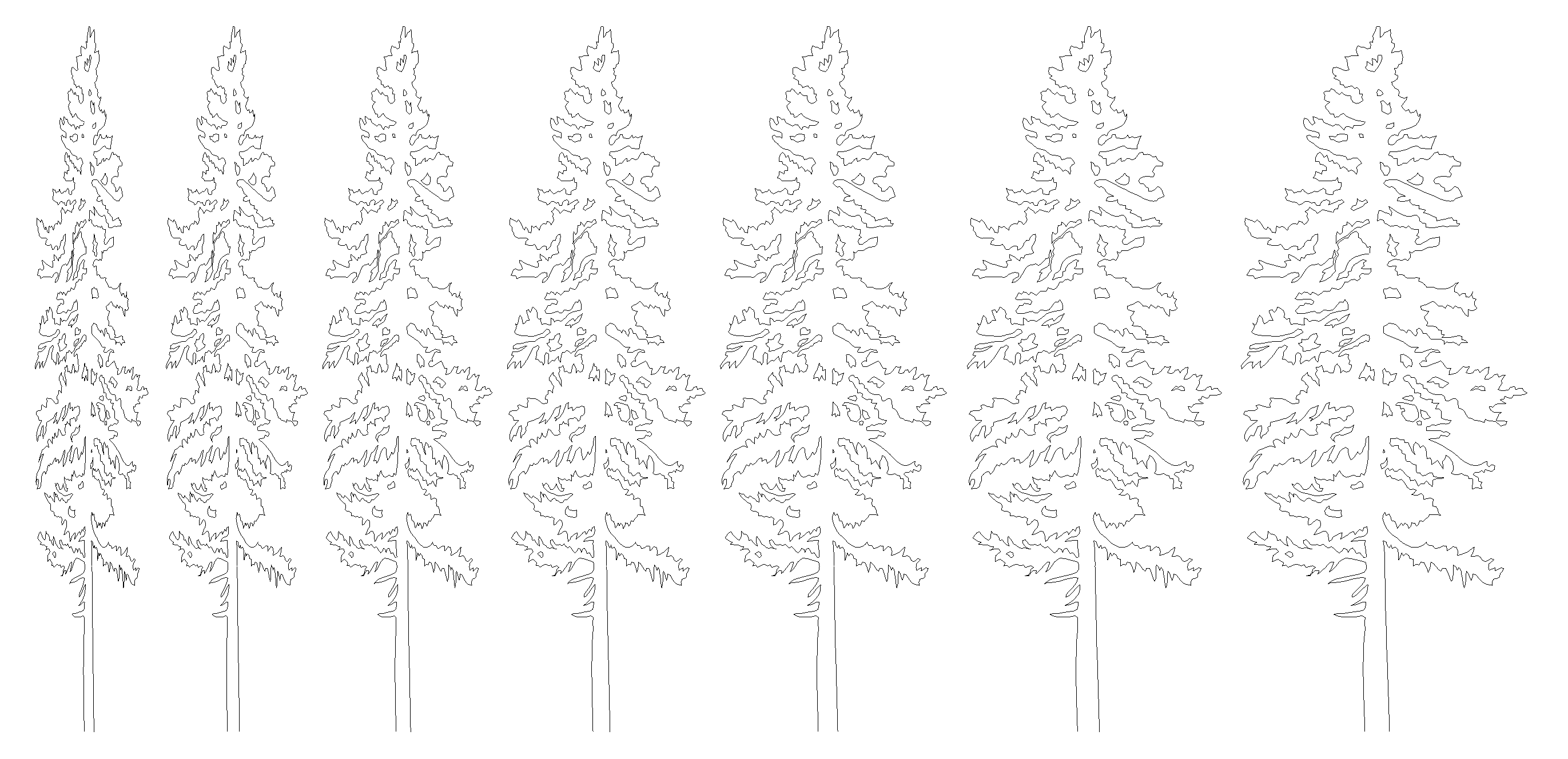 Revit elevation showing how crown diameter values affect aspect ratio for nested elevation DWG.