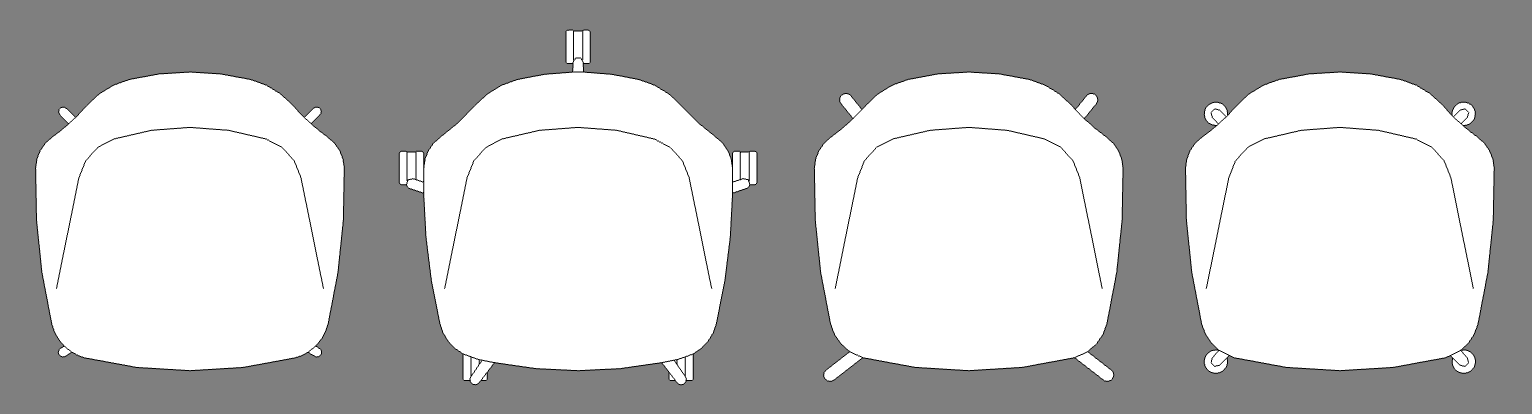 22D plan view from the top highlighting the different bases clearly.